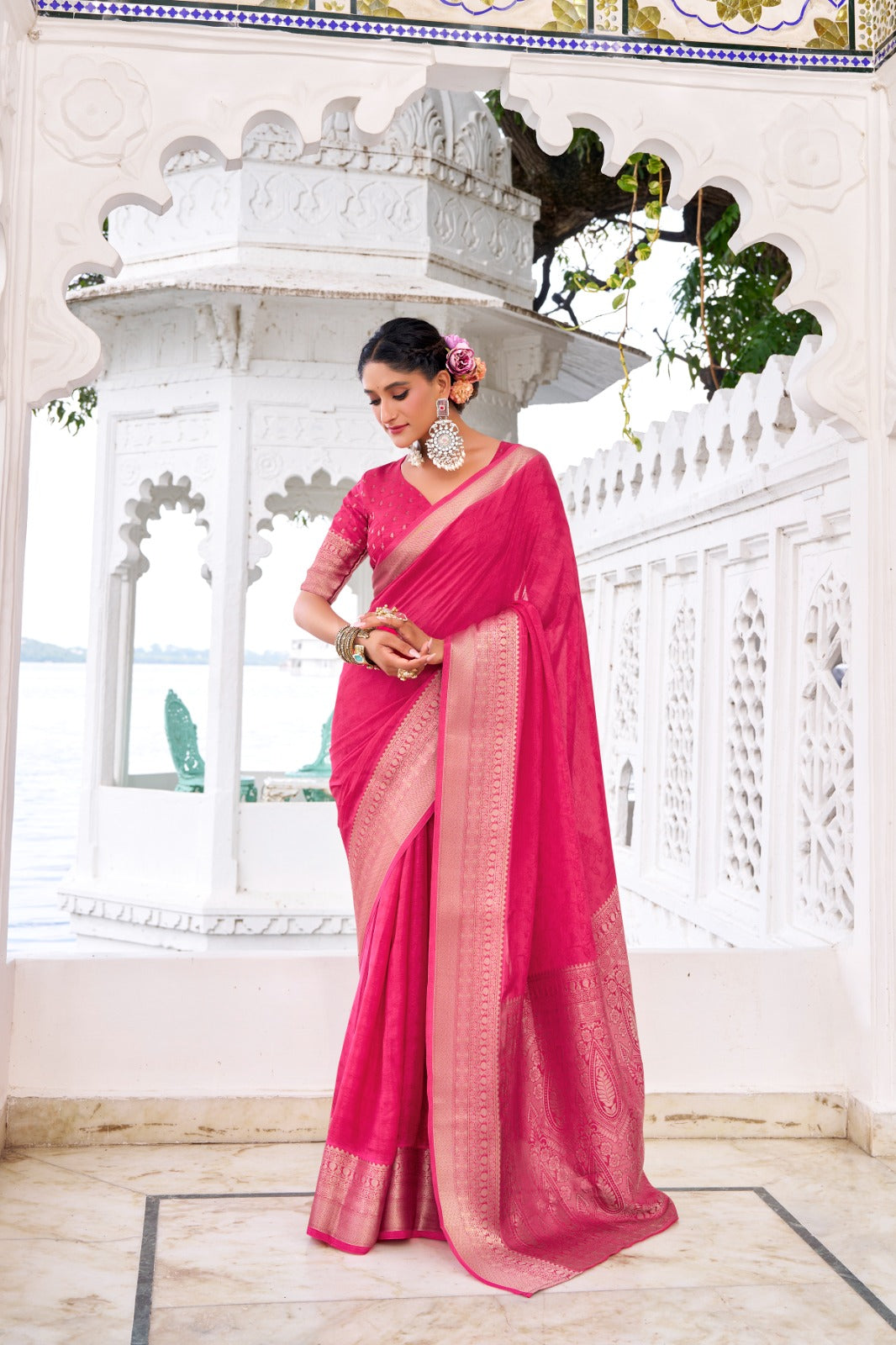 MRITSA Exclusive Chinon Saree Collection