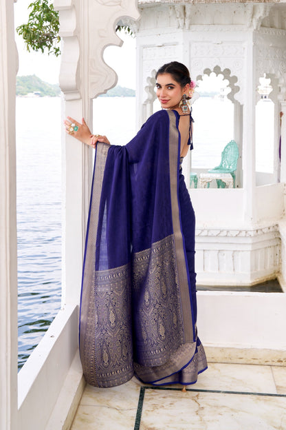 MRITSA Exclusive Chinon Saree Collection