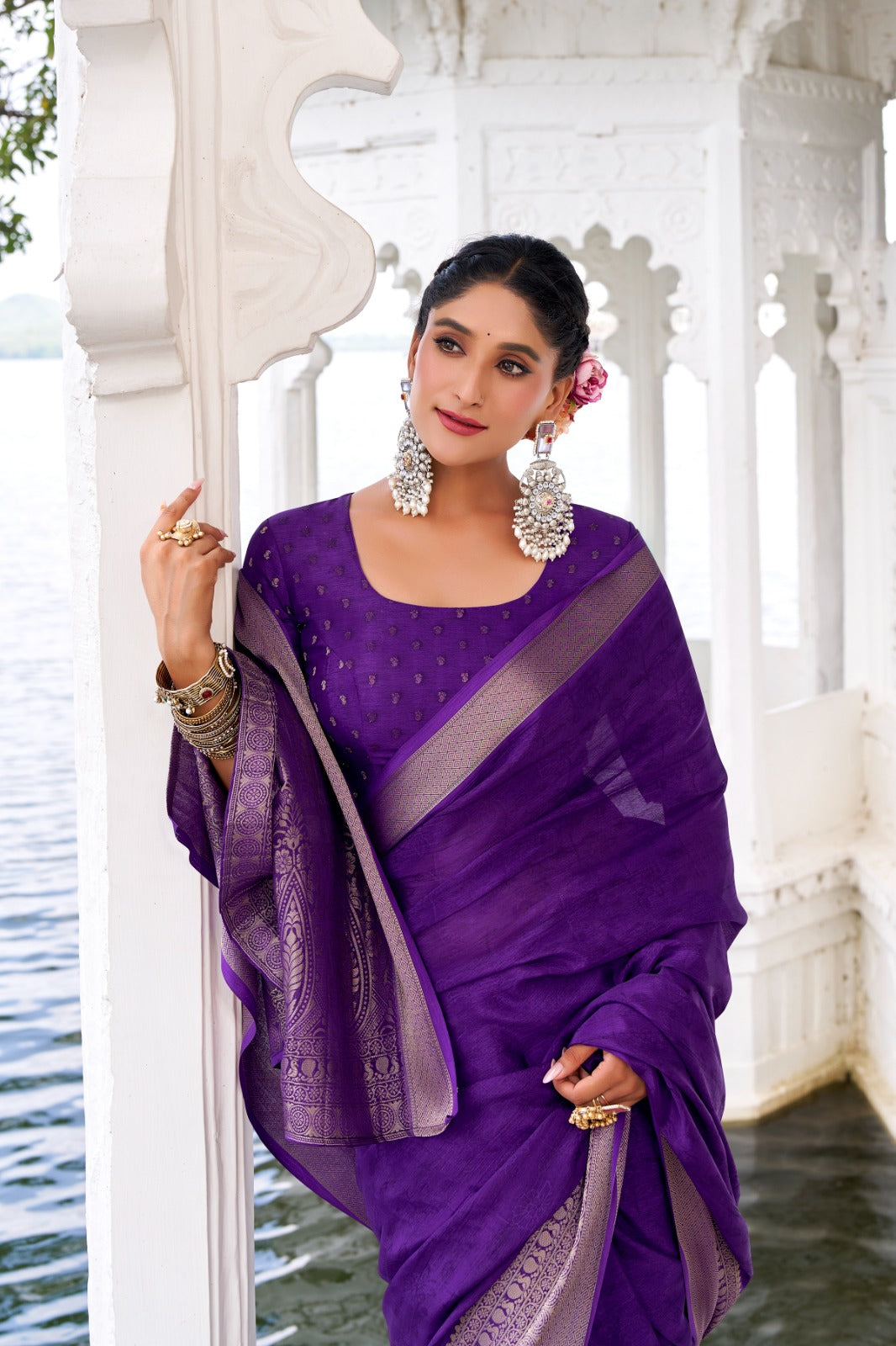 MRITSA Exclusive Chinon Saree Collection