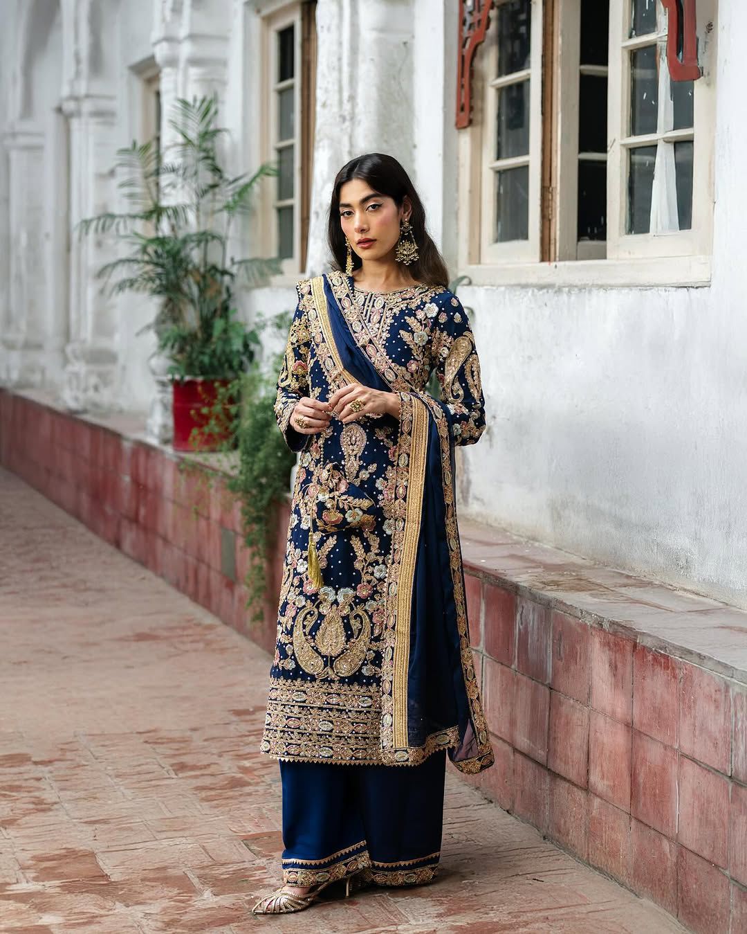GEORGETTE HEAVY EMBROIDERED KURTI–PLAZZO SET
