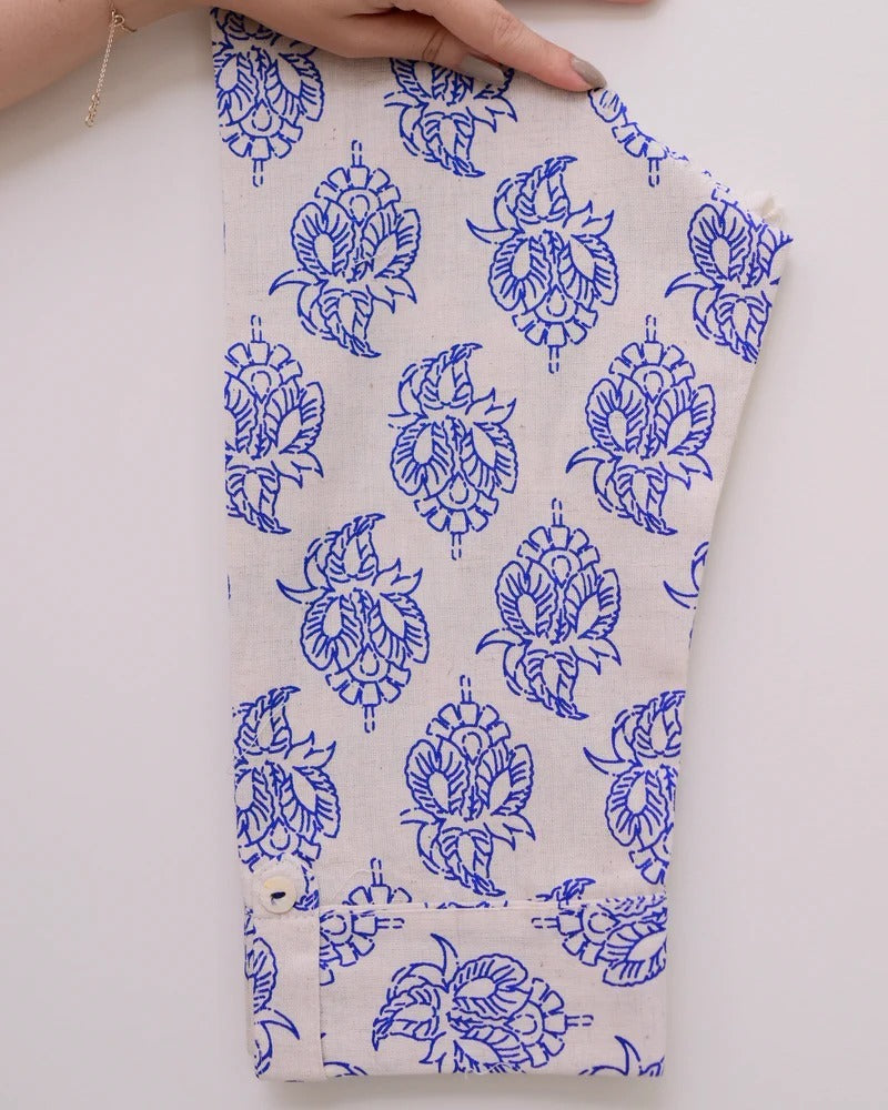 Elora Luxe – Sleeveless Printed Cotton Kurti Set