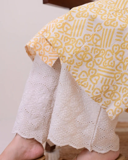 Elora Luxe – Sleeveless Printed Cotton Kurti Set