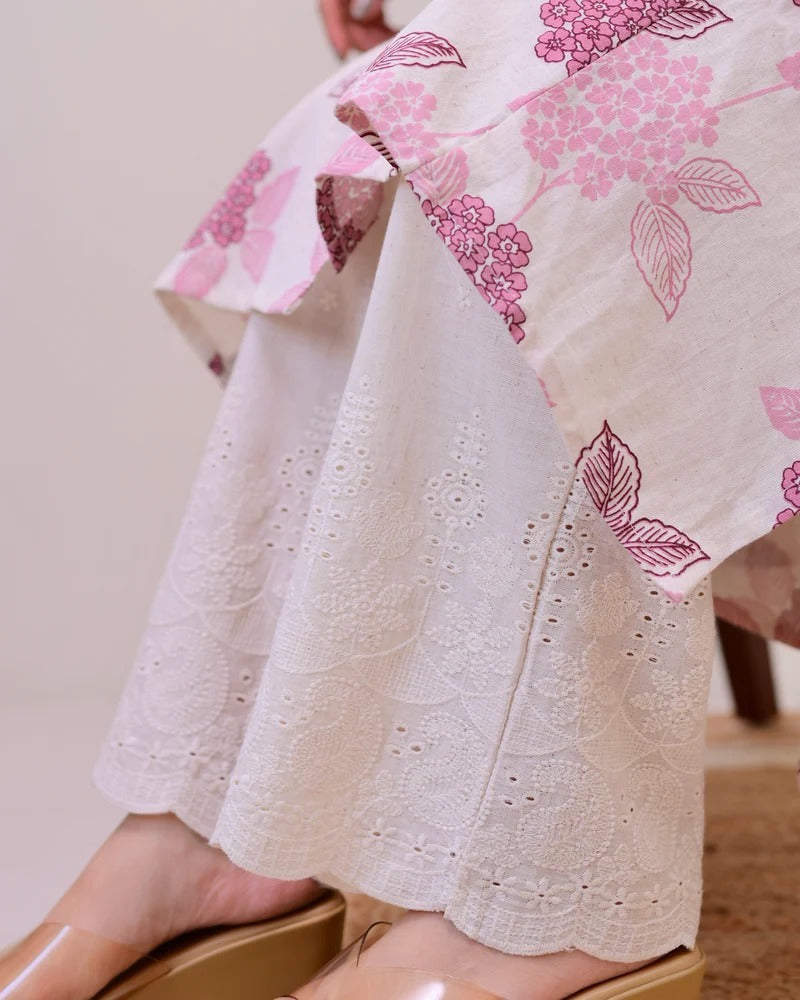 Elora Luxe – Sleeveless Printed Cotton Kurti Set