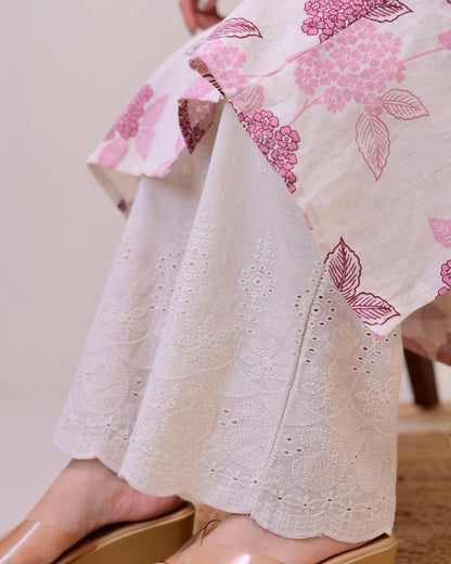 Elora Luxe – Sleeveless Printed Cotton Kurti Set