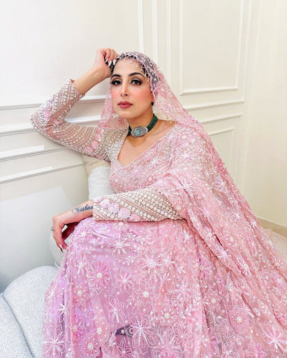 Blush Aura Embroidered Saree