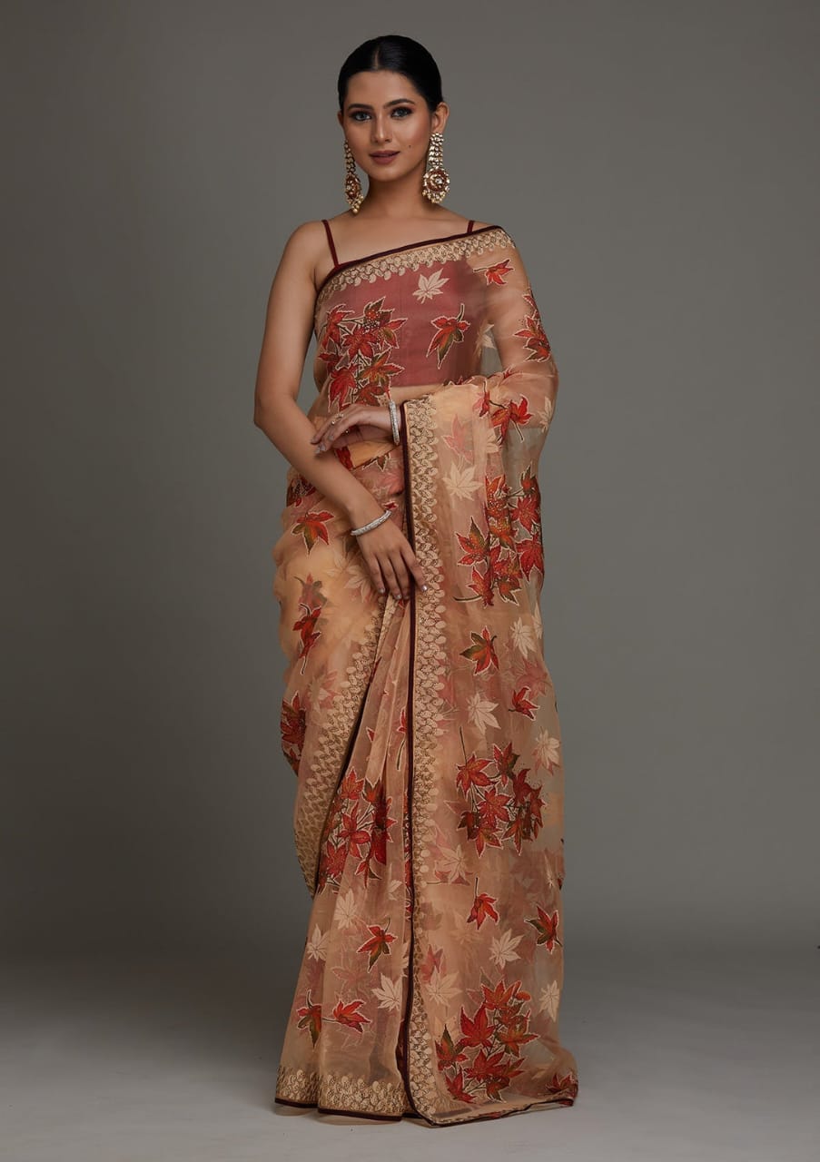 Pari Soft Organza Floral Saree