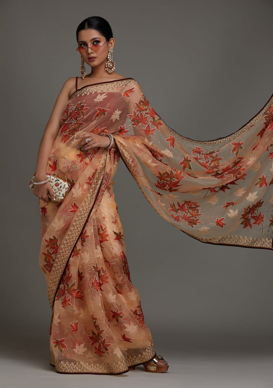 Pari Soft Organza Floral Saree