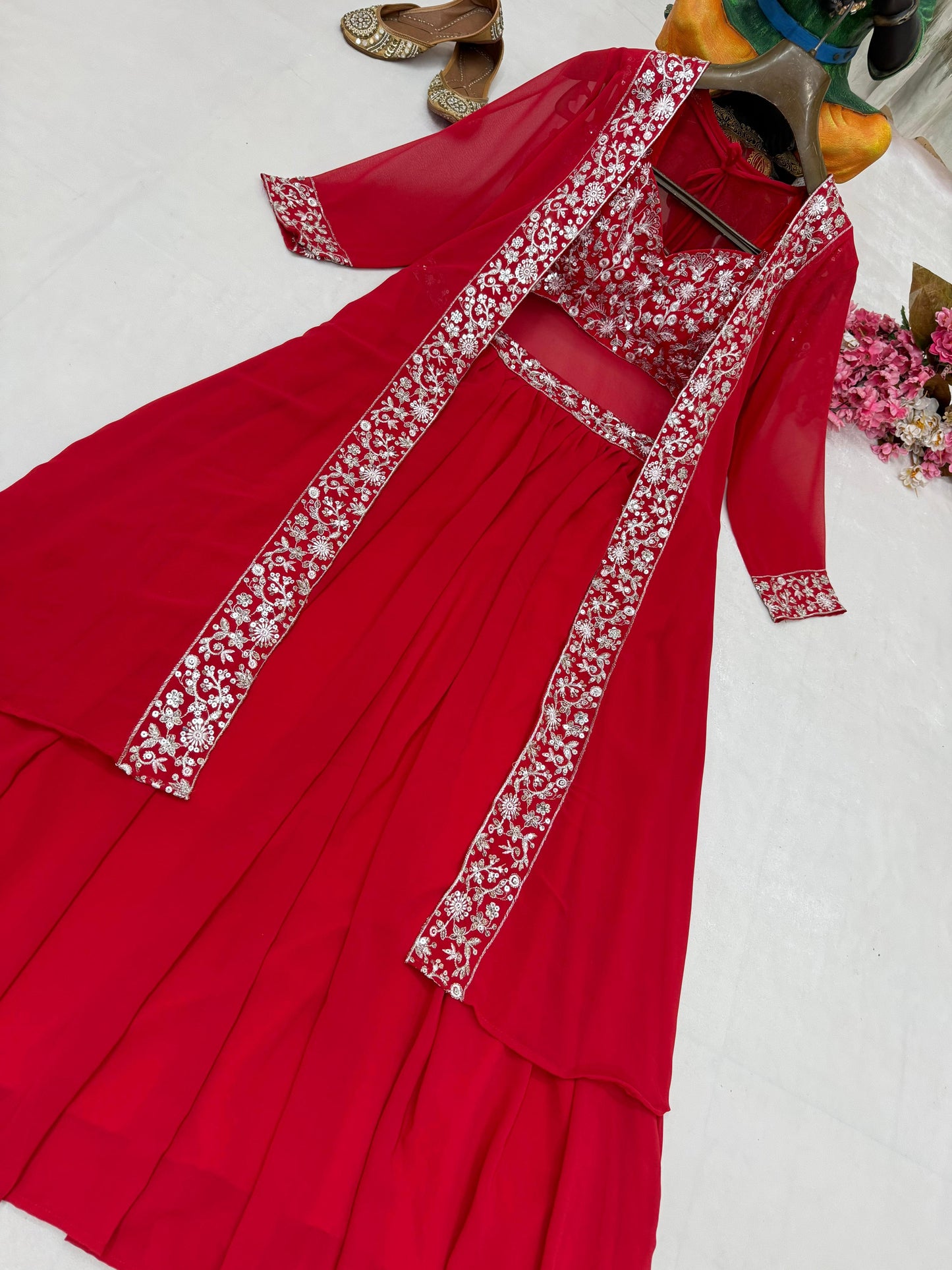 Premium Embroidered Indo-Western Lehenga Set
