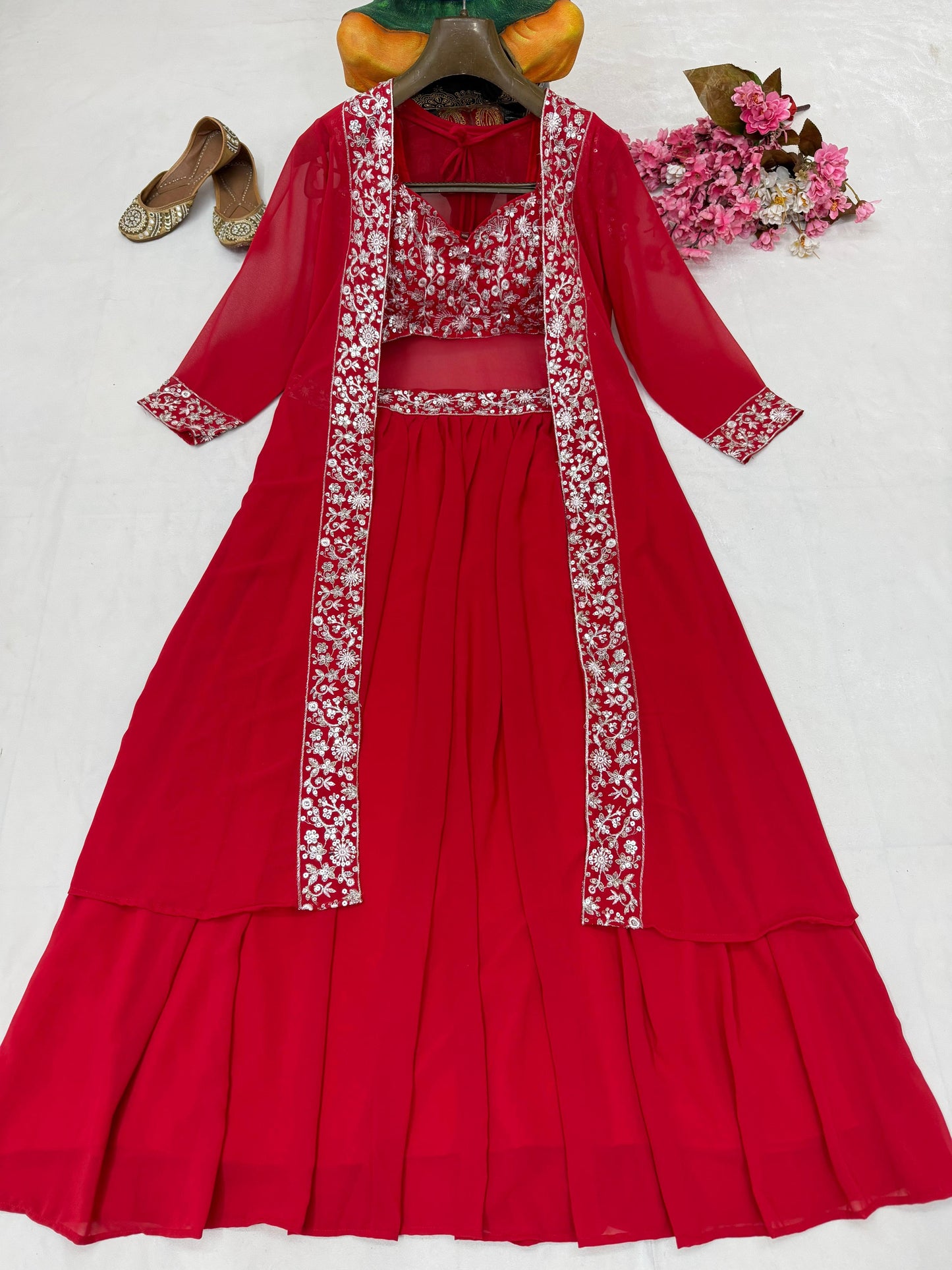 Premium Embroidered Indo-Western Lehenga Set