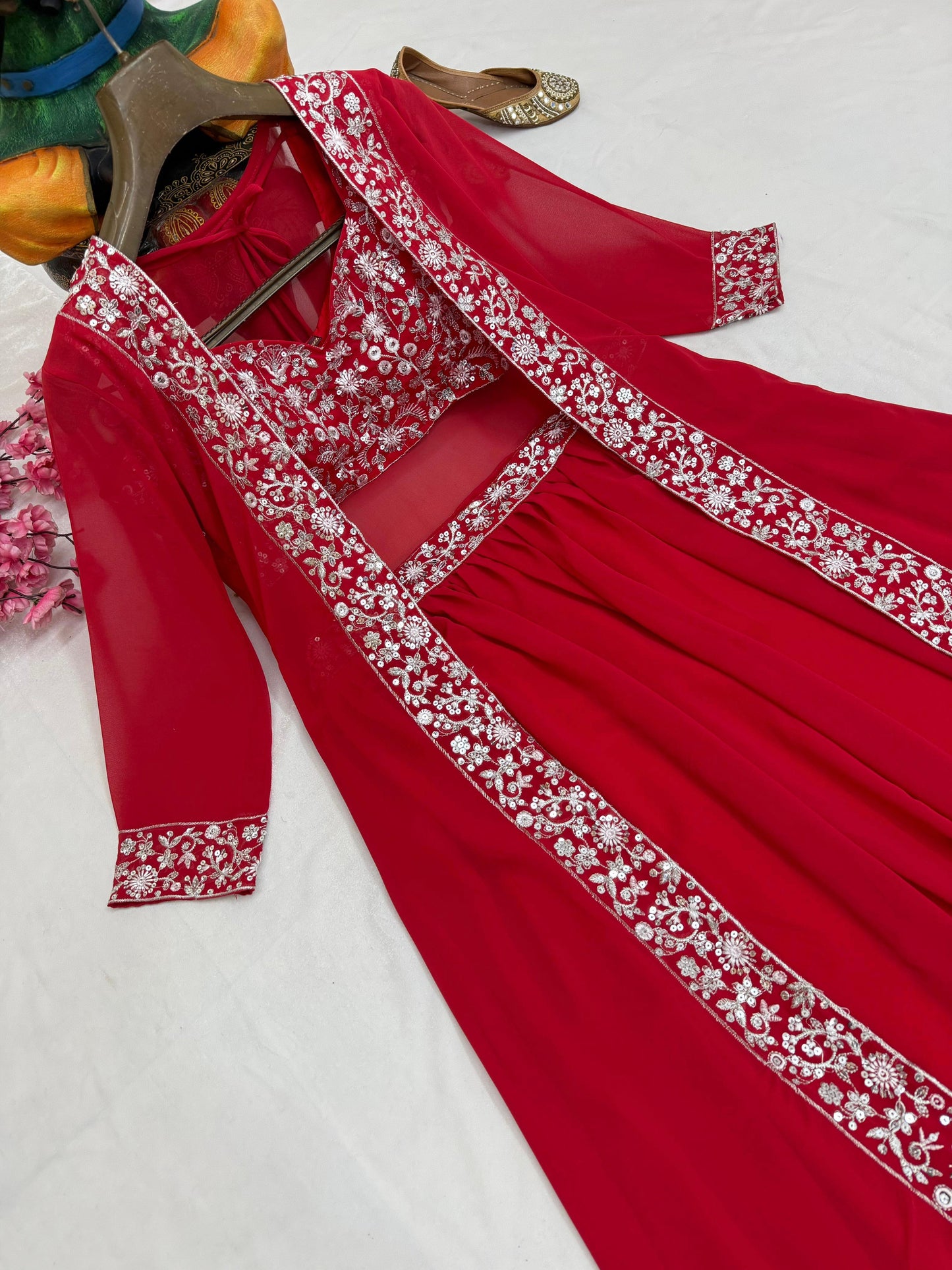 Premium Embroidered Indo-Western Lehenga Set