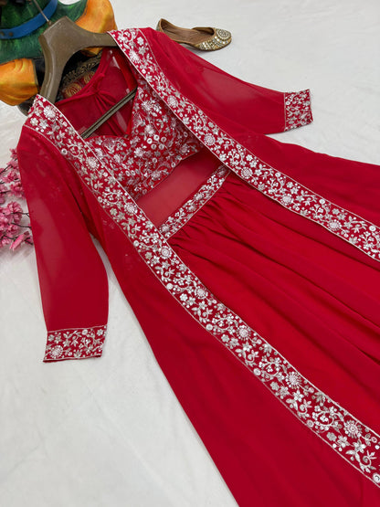 Premium Embroidered Indo-Western Lehenga Set