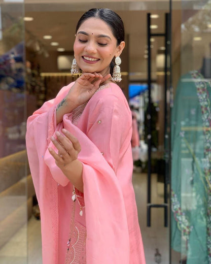 Nooré Elana – Roman Silk Embroidered Luxury Suit Set