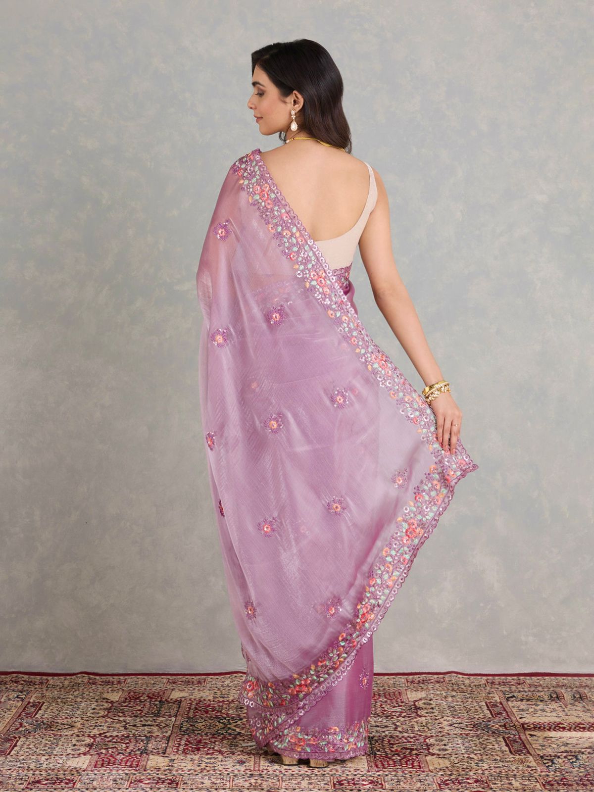 “Luxe Berberry Blossom Saree”