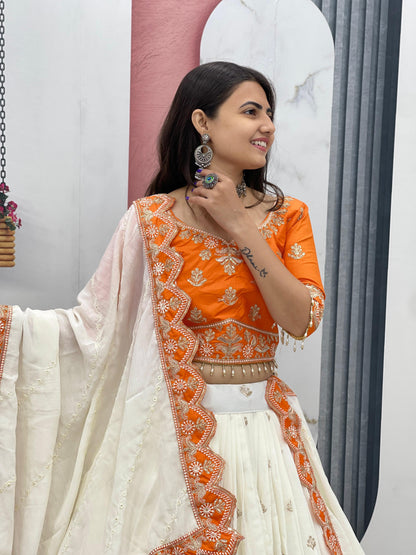 Wedding Special Chinon Embroidered Lehenga Choli