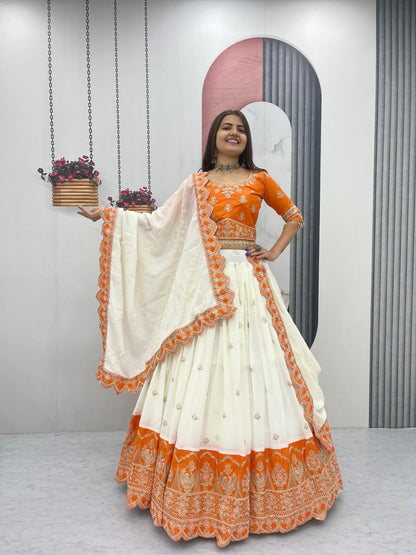 Wedding Special Chinon Embroidered Lehenga Choli