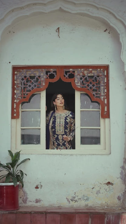 GEORGETTE HEAVY EMBROIDERED KURTI–PLAZZO SET